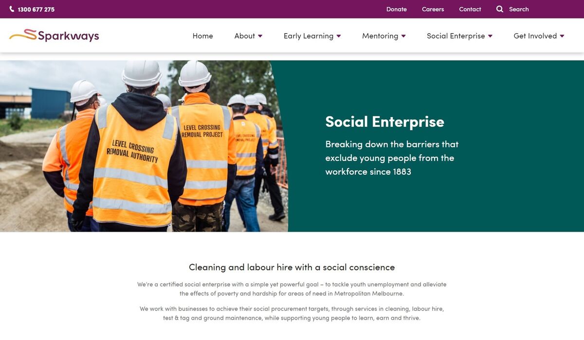 Social Enterprise Landing Page
